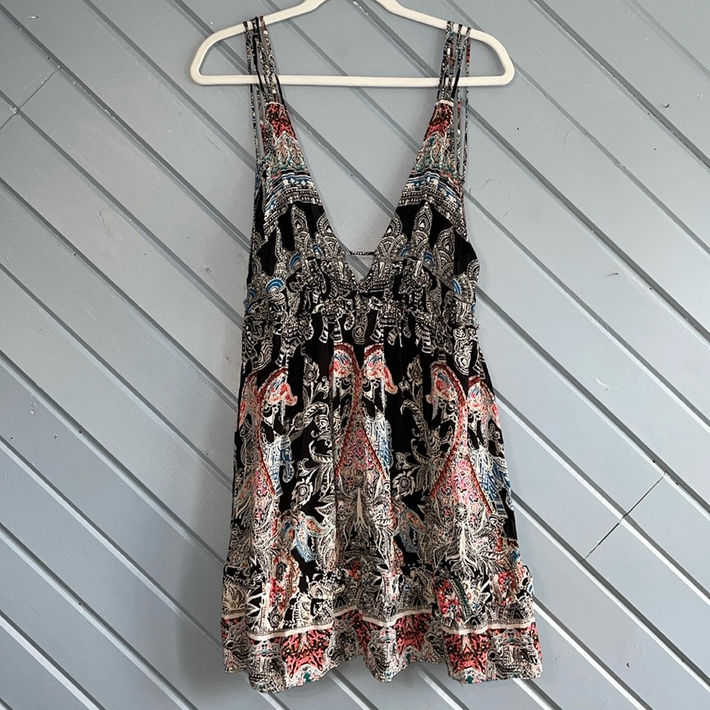 Free People Black and Red Mini Dress
